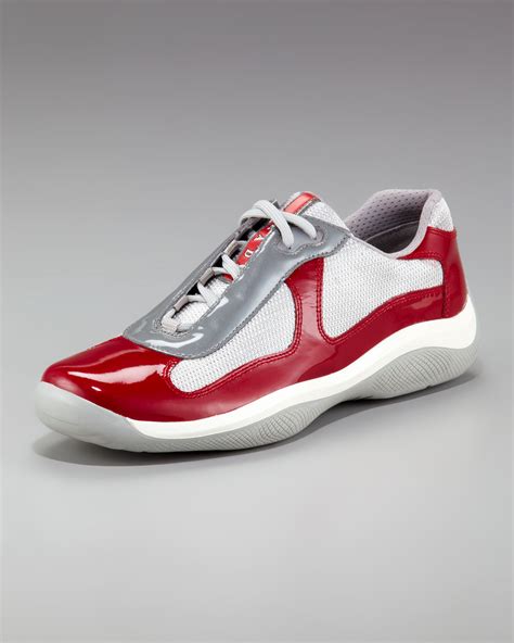 prada patent leather sneakers red|prada patent leather sneakers men.